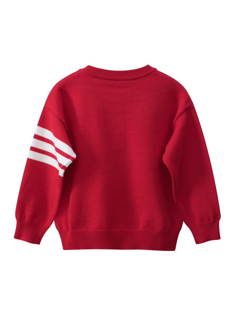 Baby Boys And Girls Kids Cute Teddy Bear Cartoon Long Striped Sleeve Knitwear Pullover, MyKids-USA®, Baby & Toddler Outerwear, MyKids-USA -  -  -  -  -  -  - 