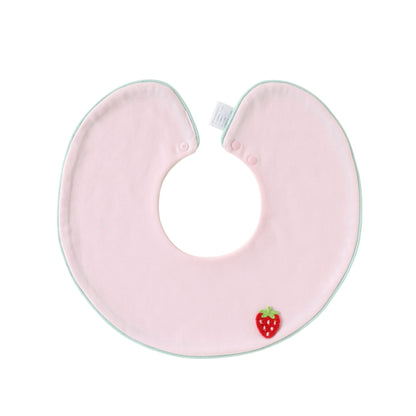 Adorable Fruits Cartoon Pattern Snap-on Round Shaped Bib, MyKids-USA®, Bibs, MyKids-USA - Size/Age - S (0-3Y) - Color - Light Pink -  -  - TR2605011546-C.