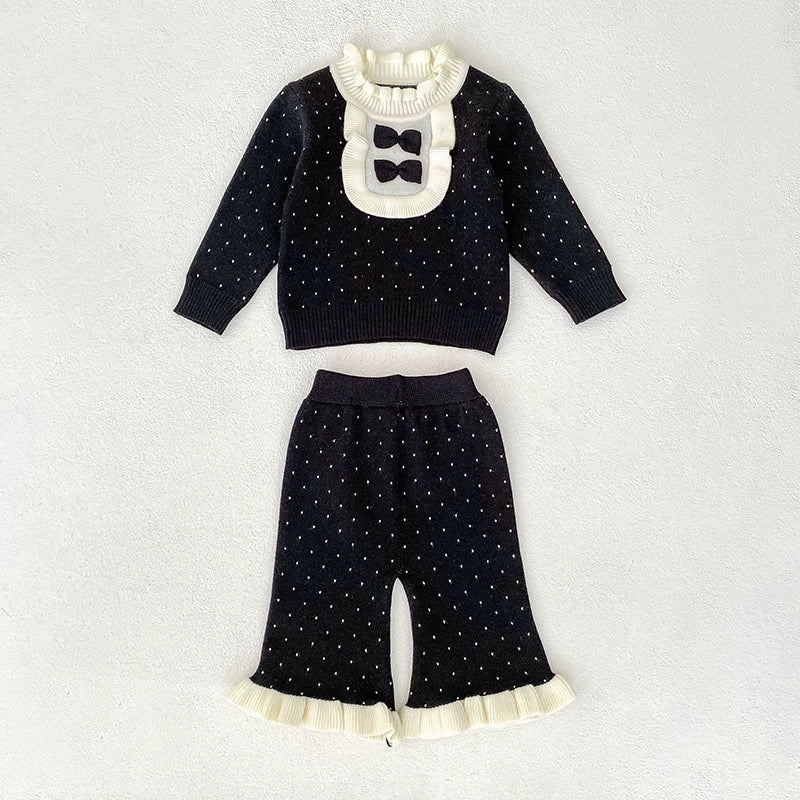 Arrival Autumn Baby Girls Long Sleeves Color Patchwork Dots Pattern Knitted Top Sweater and Long Trousers Clothing Set, MyKids-USA®, Baby & Toddler Outfits, MyKids-USA -  -  -  -  -  -  - 