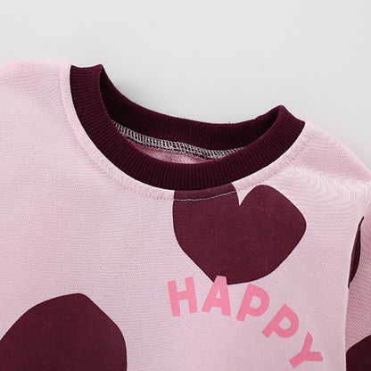Autumn and Spring Arrival Hearts and Letters Pattern Long Sleeves Pullover for Stylish Girls, MyKids-USA®, Sweaters, MyKids-USA -  -  -  -  -  -  - 