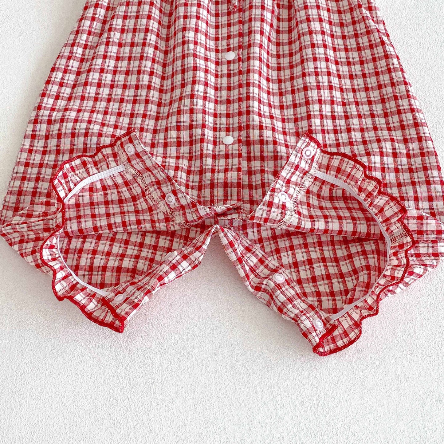 Summer Arrival Baby Girls Cute Lace Patchwork Sleeveless Plaid Rompers, MyKids-USA®, Baby One-Pieces, MyKids-USA -  -  -  -  -  -  - 