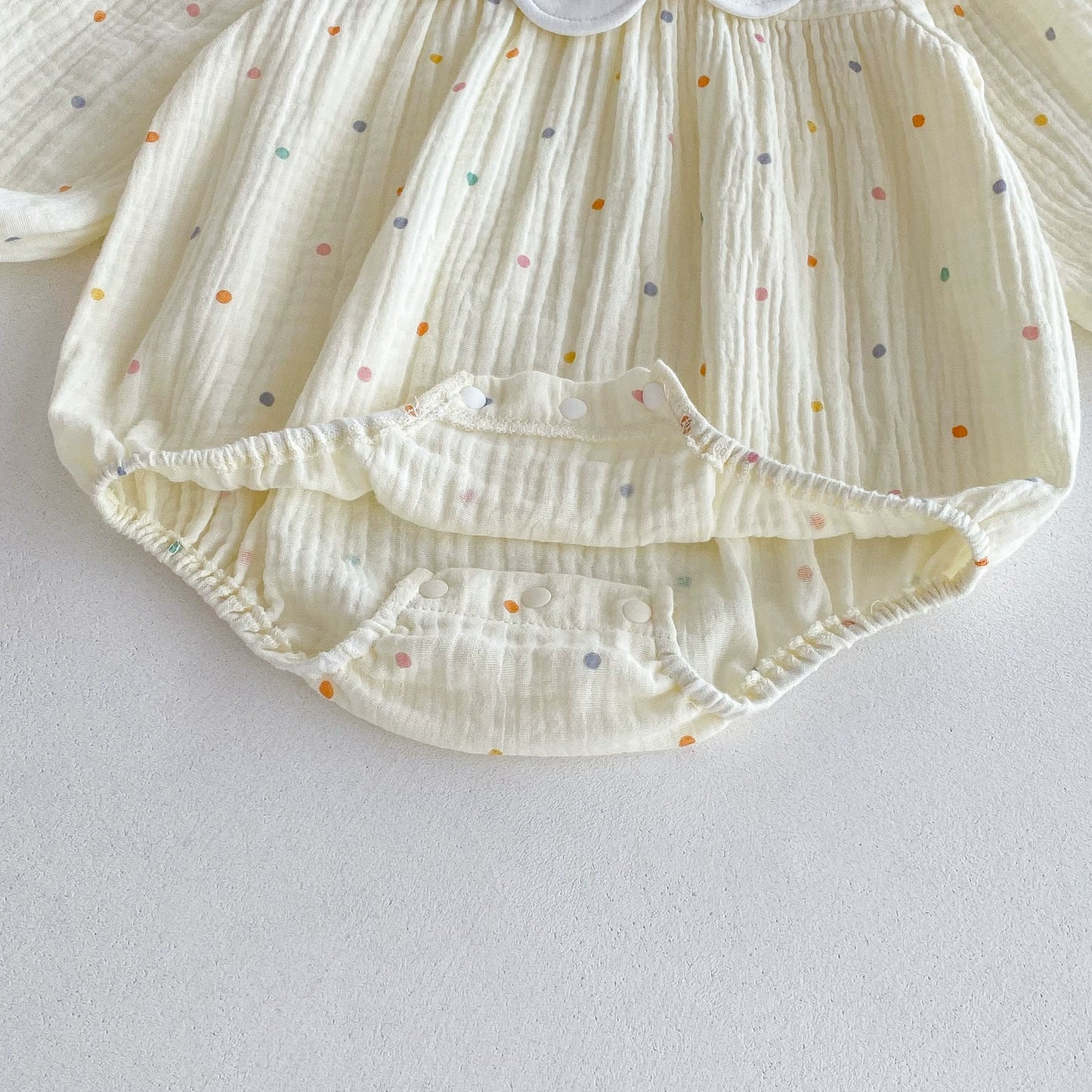 Autumn Hot Selling Baby Girls Dots Pattern Long Sleeves Onesies Bodysuits with Animals Embroidered Collar, MyKids-USA®, Baby One-Pieces, MyKids-USA -  -  -  -  -  -  - 