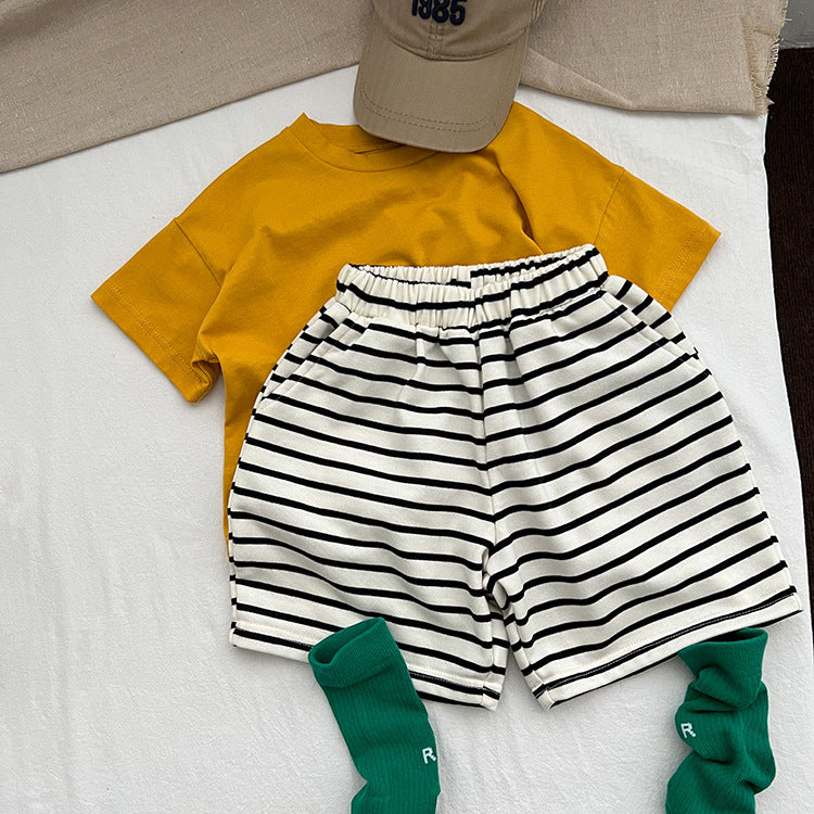 Baby Striped Pattern Fashion Sport Style Casual Shorts