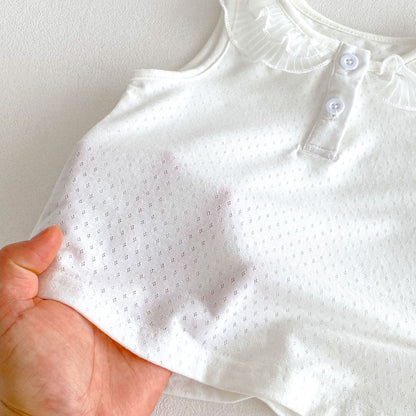 Summer Arrival Baby Girls Sleeveless Cute Hollow Out Vest with Lace Collar, MyKids-USA®, Baby & Toddler Tops, MyKids-USA -  -  -  -  -  -  - 