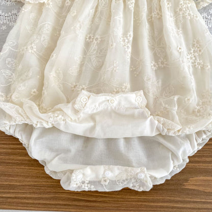 Summer Arrival Baby Girls Apricot Tulle Fly Sleeves Flowers Embroidered Pattern Onesies, MyKids-USA®, Baby One-Pieces, MyKids-USA -  -  -  -  -  -  - 