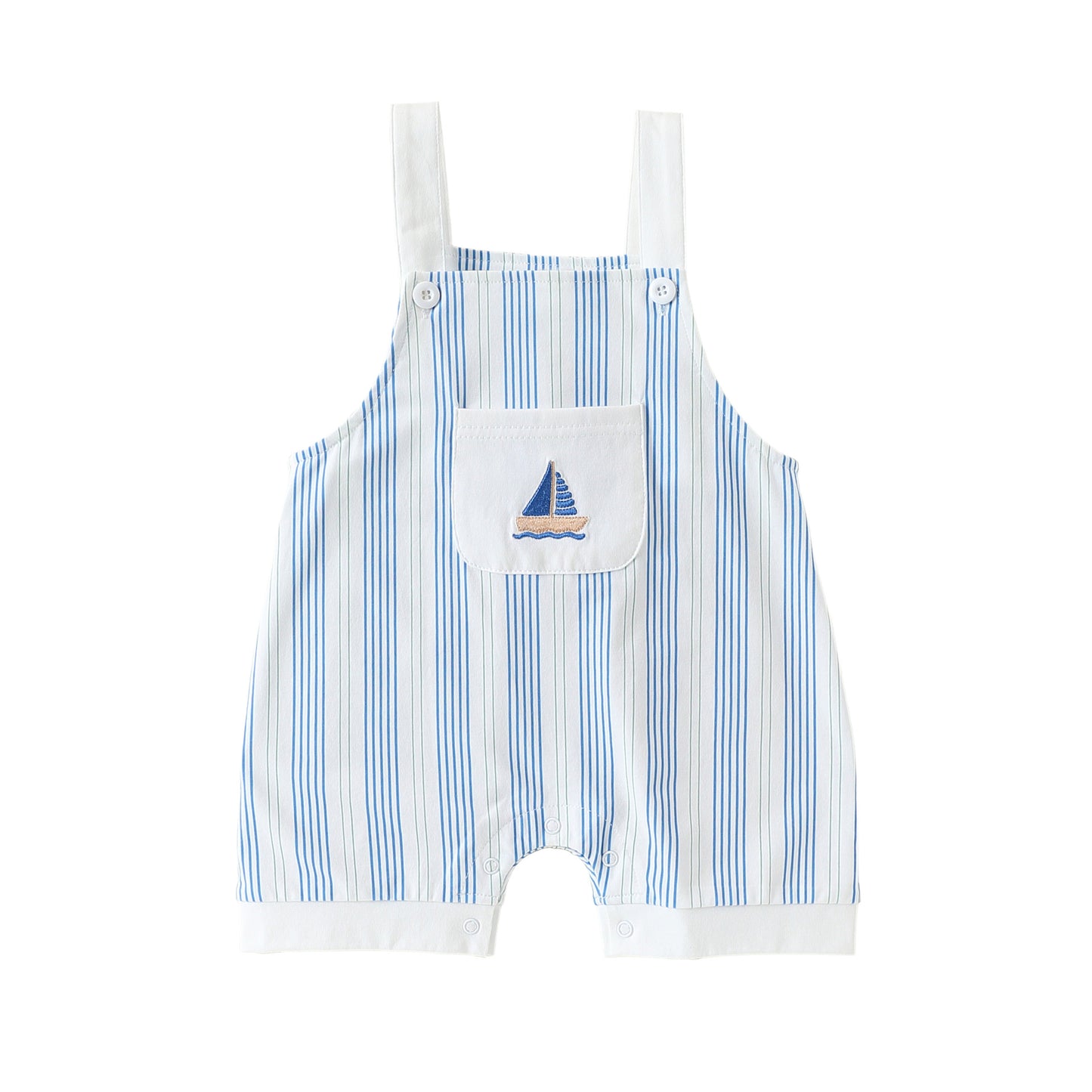 Summer Arrival Baby Boys and Girls Sleeveless Striped Overalls, MyKids-USA®, Baby & Children's One-Pieces, MyKids-USA - Size/Age - 73 (6-9M) - Color - Blue -  -  - TR2605232234-A.