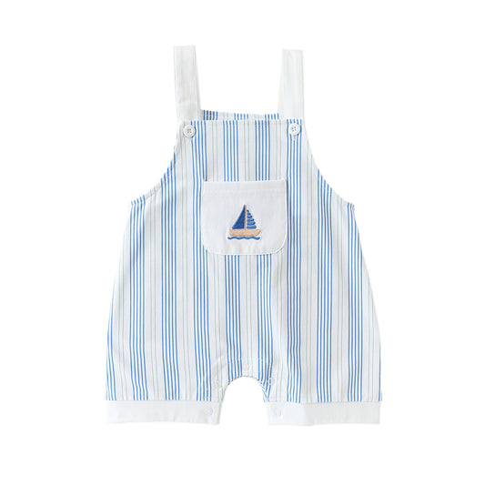 Summer Arrival Baby Boys and Girls Sleeveless Striped Overalls, MyKids-USA®, Baby & Children's One-Pieces, MyKids-USA - Size/Age - 73 (6-9M) - Color - Blue -  -  - TR2605232234-A.
