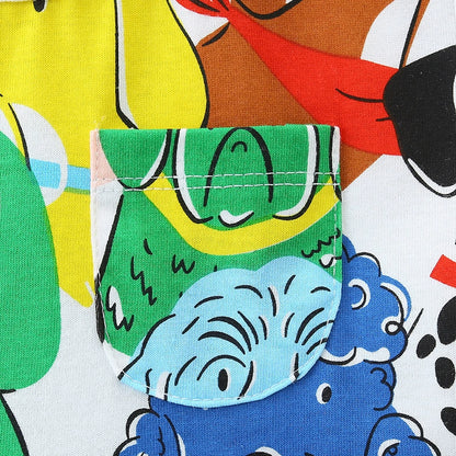 Summer Arrival Colorful Puppy Dogs Pattern Short Sleeves Dress for Stylish Girls, MyKids-USA®, Baby & Toddler Dresses, MyKids-USA -  -  -  -  -  -  - 