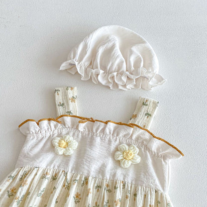 Summer Arrival Baby Girls Sleeveless Flowers Pattern Strap Bodysuit, MyKids-USA®, Bodysuits, MyKids-USA -  -  -  -  -  -  - .