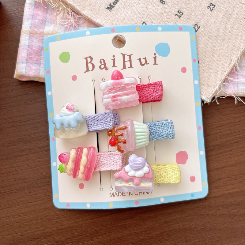 Collection of 5 Cute Cartoon Pattern Hair Clips, MyKids-USA®, Hair Pins, Claws & Clips, MyKids-USA - Size/Age - Average Size (0-12Y） - Color - Green -  -  - TR2604291507-B.