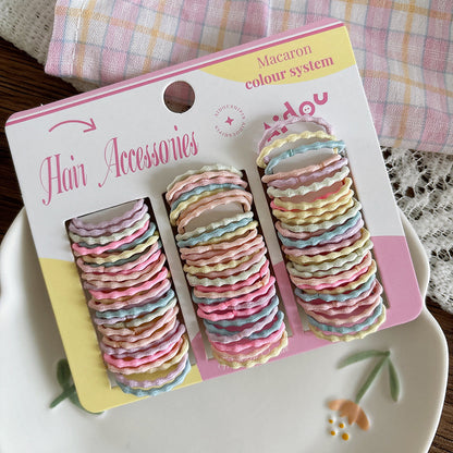 Adorable Solid Color Plain Hair Ties 60-Piece Set, MyKids-USA®, Ponytail Holders, MyKids-USA - Size/Age - Average Size (0-12Y） - Color - Apricot -  -  - TR2602011232-A.