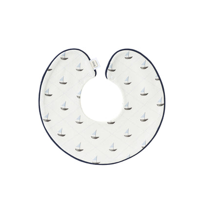 Adorable Simple Pattern Cotton Snap-on Round Shaped Bib, MyKids-USA®, Bibs, MyKids-USA - Size/Age - S (0-1Y) - Color - Beige -  -  - TR2512270950-B.