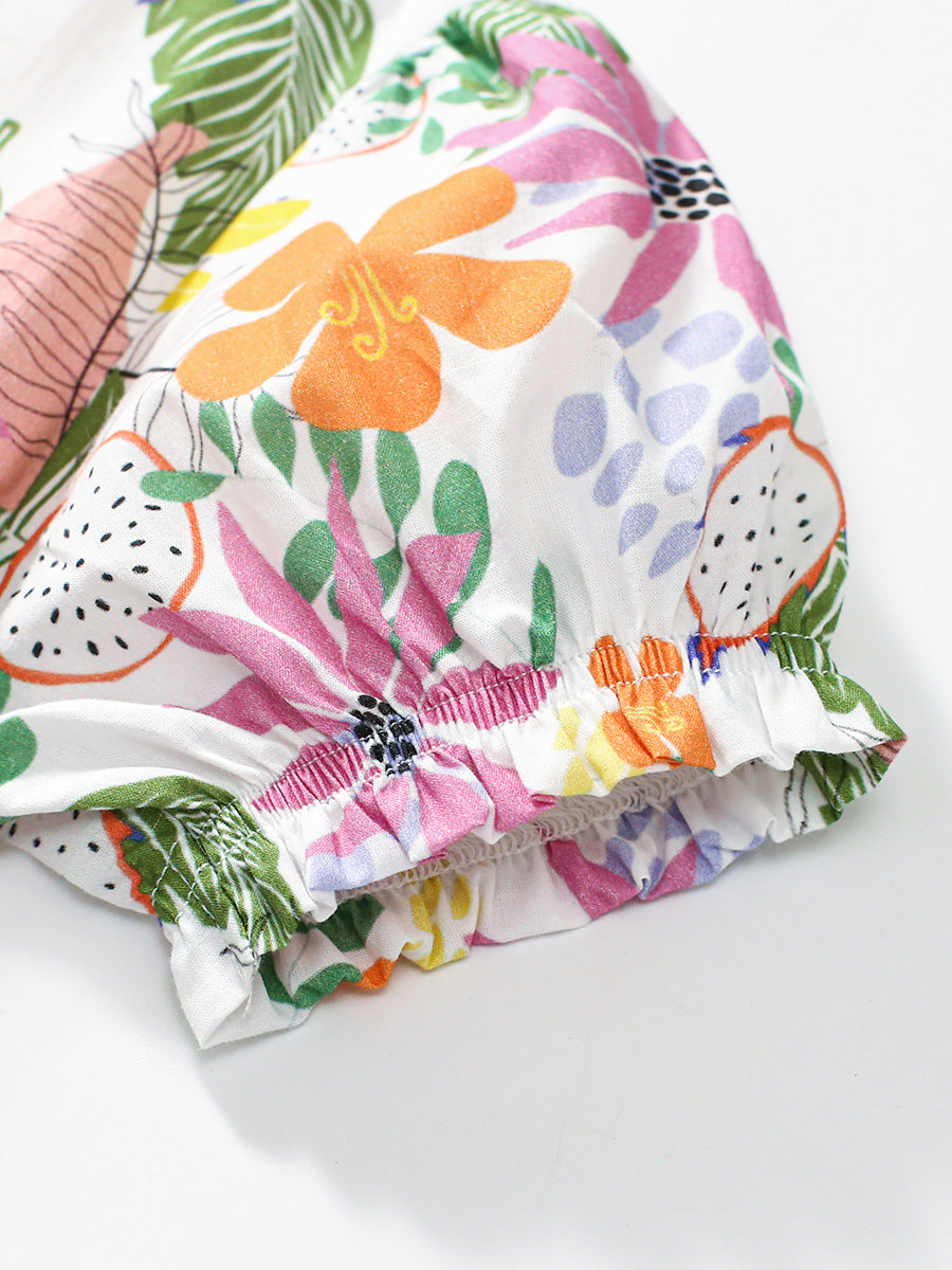 Summer Colorful Floral Dress for Girls, European and American Cute Flowers Printed Dress, MyKids-USA®, Baby & Toddler Dresses, MyKids-USA -  -  -  -  -  -  - 