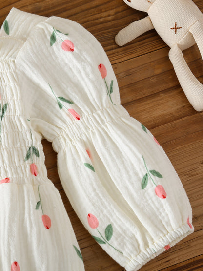 MyKids-USA® Autumn Design Baby Girls Flowers Pattern Long Sleeves Bodysuit
