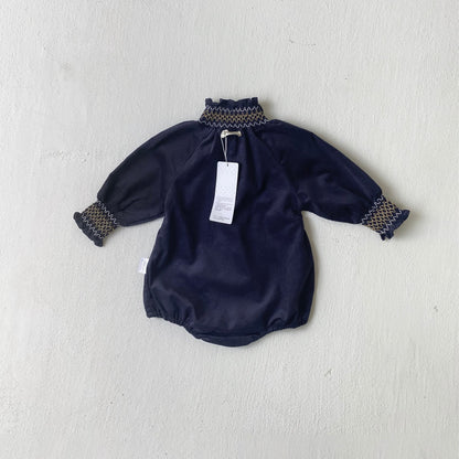 MyKids-USA® Autumn Arrival Embroidery Pattern Turtle Neck Baby Kids Girls Princess Long Sleeves Bodysuit