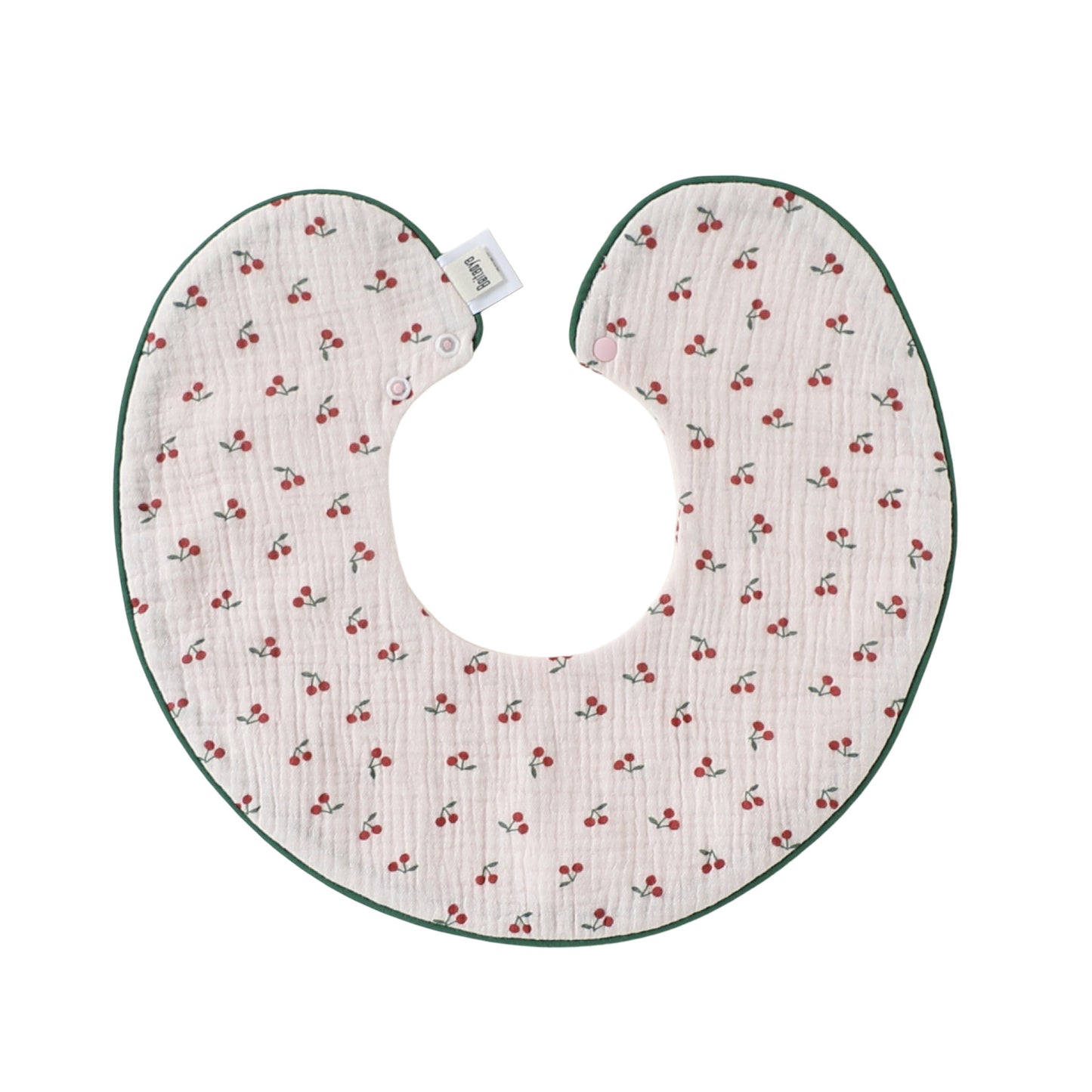 Adorable Fruits Printed Pattern Snap-on Round Shaped Bib, MyKids-USA®, Bibs, MyKids-USA - Size/Age - S (0-1Y) - Color - Light Pink -  -  - TR2605202216-A.