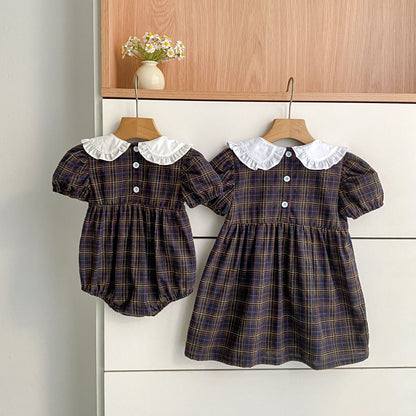 Summer Girls Plaid Pattern Onesies and Dress – Princess Sister Matching Set, MyKids-USA®, Baby & Children's Outfits, MyKids-USA -  -  -  -  -  -  - .