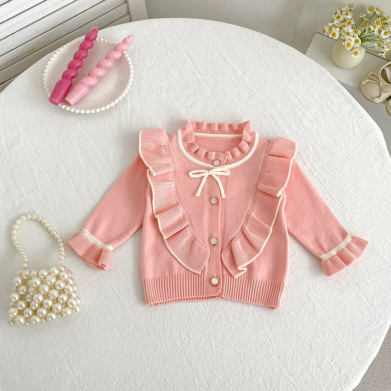 Autumn Arrival Baby Girls Comfortable Butterfly-bow Decorated Knitted Long Sleeves Cardigan, MyKids-USA®, Cardigans, MyKids-USA -  -  -  -  -  -  - 