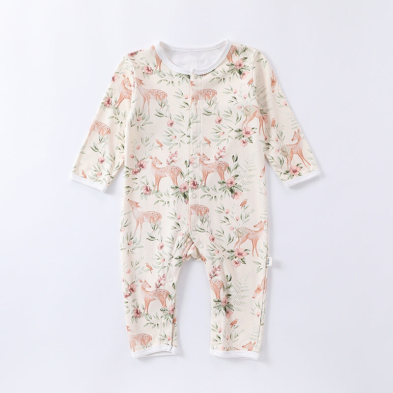 Autumn and Spring Arrival Baby Unisex Animals Pattern Long Sleeves Crew Neck Single Breasted Rompers, MyKids-USA®, Baby One-Pieces, MyKids-USA - Size/Age - 66 (3-6M) - Color - Apricot -  -  - TR2408122344-A