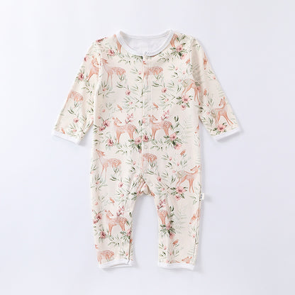 Autumn and Spring Arrival Baby Unisex Animals Pattern Long Sleeves Crew Neck Single Breasted Rompers, MyKids-USA®, Baby One-Pieces, MyKids-USA - Size/Age - 66 (3-6M) - Color - Apricot -  -  - TR2408122344-A