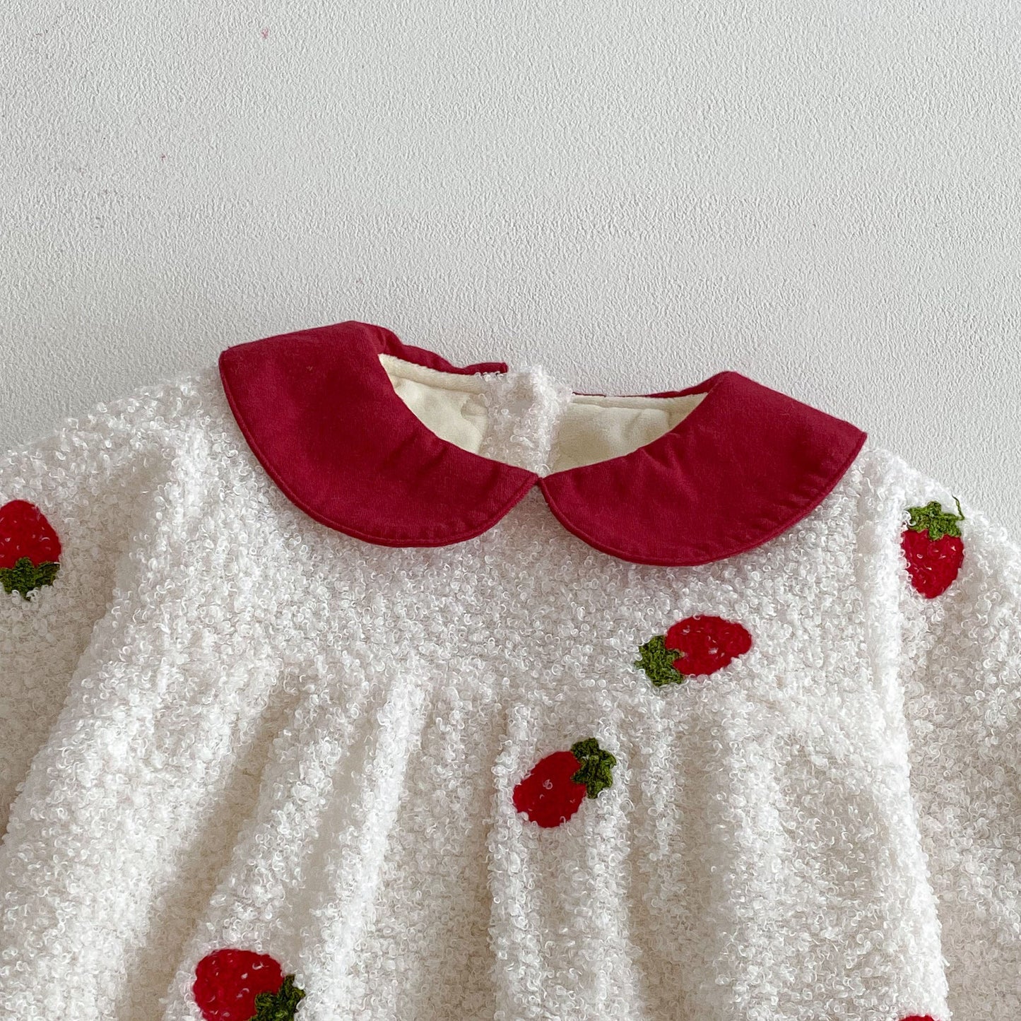 Winter Arrival Baby Girls Long Sleeves Strawberry Pattern Fluffy Warm Onesies, MyKids-USA®, Baby One-Pieces, MyKids-USA -  -  -  -  -  -  - 