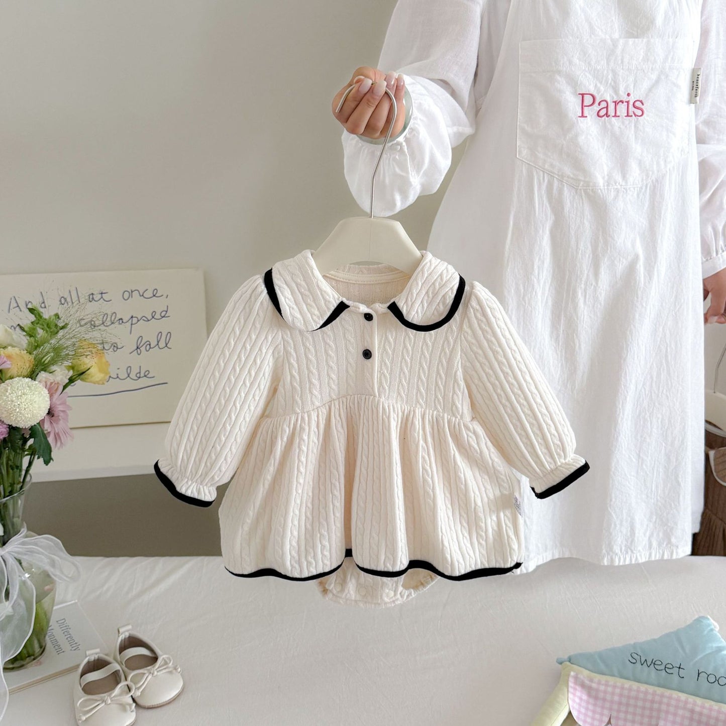 MyKids-USA® Autumn Arrival Baby Girls Long Sleeves Casual Knitted Bodysuit