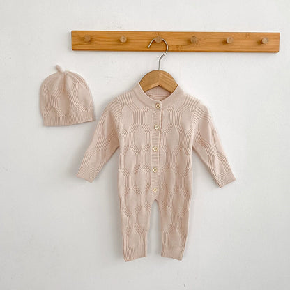 Autumn and Spring Arrival Unisex Baby’s Solid Color Geometric Pattern Knitted Rompers, MyKids-USA®, Baby One-Pieces, MyKids-USA -  -  -  -  -  -  - 