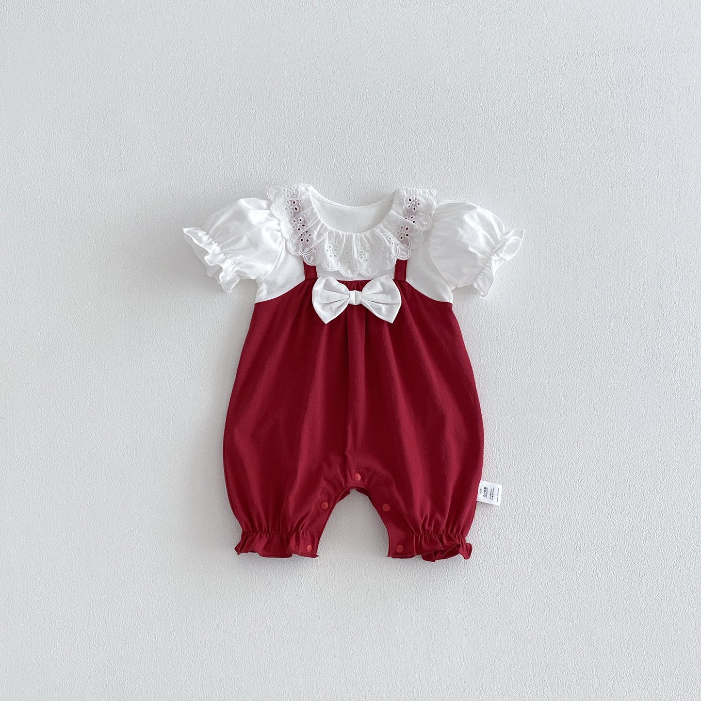 Design Summer Baby Kids Girls Short Sleeves Color Patchwork Rompers, MyKids-USA®, Baby & Children's One-Pieces, MyKids-USA - Size/Age - 66 (3-6M) - Color - Beige -  -  - TR2603312334-A.
