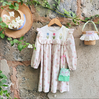 Autumn Arrival Baby Kids Girls Floral Pattern Long Sleeves Dress, MyKids-USA®, Baby & Toddler Dresses, MyKids-USA -  -  -  -  -  -  - 