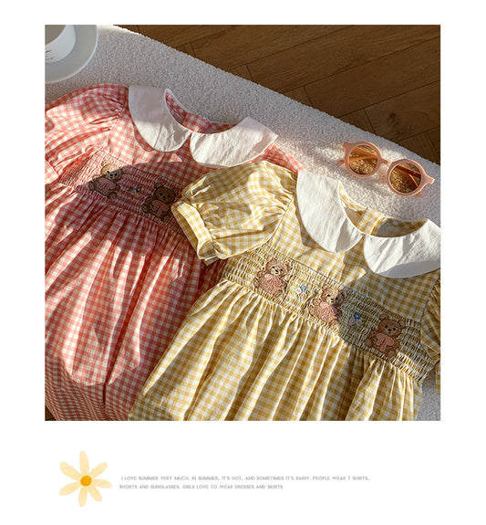 Summer Baby Kids Girls French Short Sleeves Floral Pattern Embroidered Dress, MyKids-USA®, Baby & Toddler Dresses, MyKids-USA -  -  -  -  -  -  - 