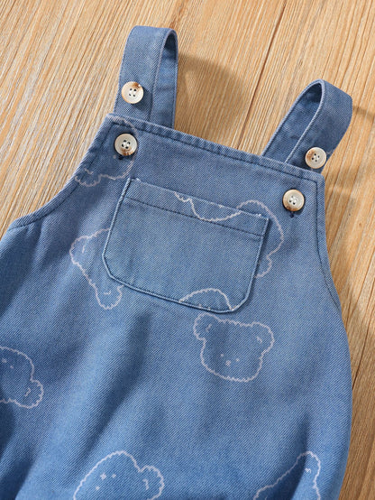MyKids-USA® Autumn Arrival Baby Sleeveless Denim Overalls
