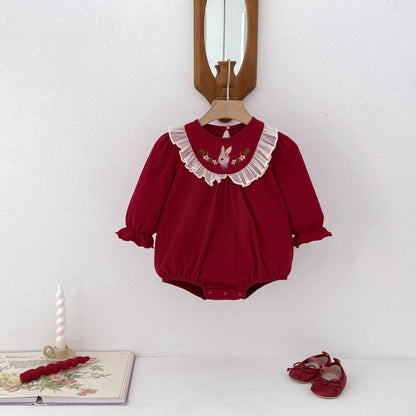 Spring Arrival Baby Girls Cute Rabbits and Flowers Pattern Long Sleeves Onesies, MyKids-USA®, Baby One-Pieces, MyKids-USA -  -  -  -  -  -  - 