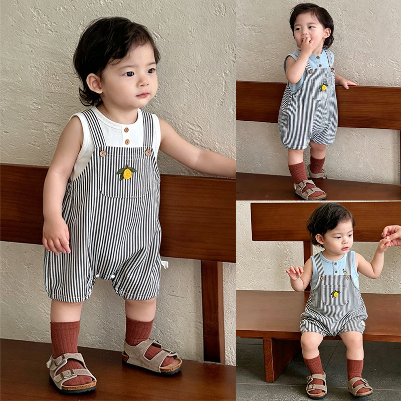 Summer Arrival Baby Sleeveless Striped Pattern Overalls, MyKids-USA®, Baby & Children's One-Pieces, MyKids-USA -  -  -  -  -  -  - .