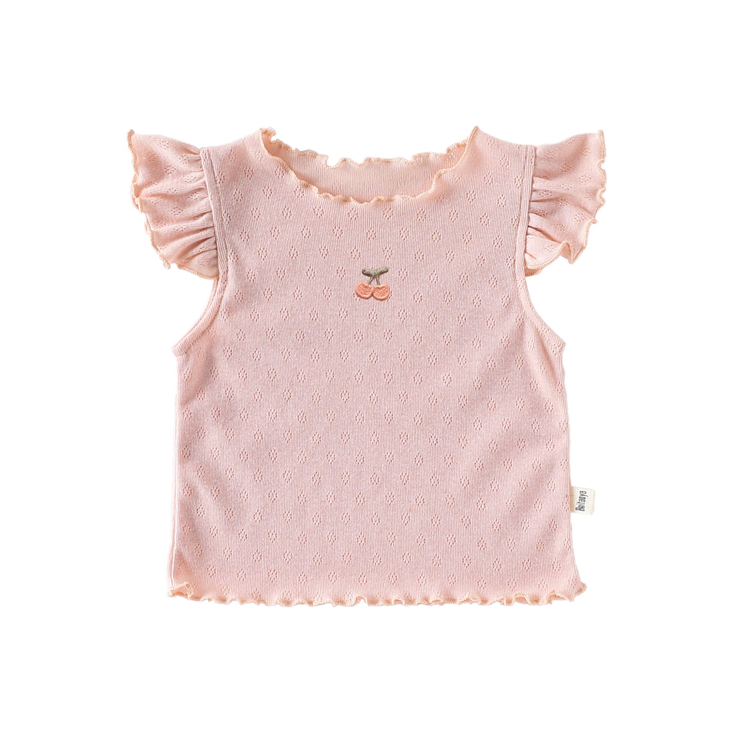 Girls’ Fruit Embroidered Pattern Fly Sleeves Top Shirt in European and American Style for Summer, MyKids-USA®, Baby & Toddler Tops, MyKids-USA - Size/Age - 73 (6-9M) - Color - Pink -  -  - TR2505212354-C