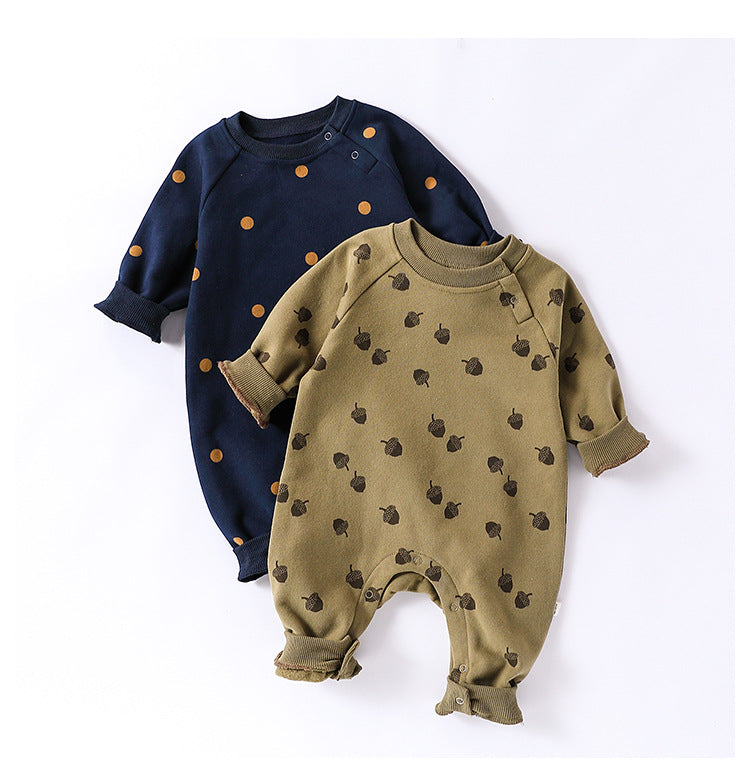 Autumn and Spring Arrival Baby Unisex Simple Pattern Long Sleeves Casual Thick Rompers, MyKids-USA®, Baby One-Pieces, MyKids-USA -  -  -  -  -  -  - 