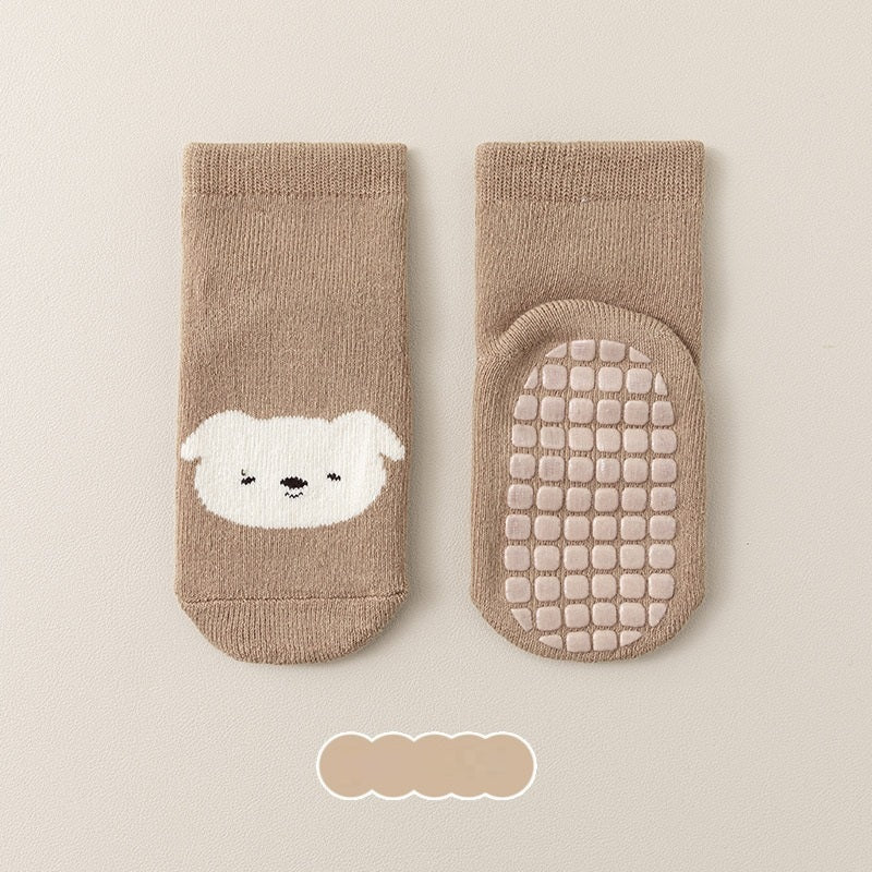 Autumn and Winter Baby Unisex Breathable Cartoon Pattern Warm Socks Set