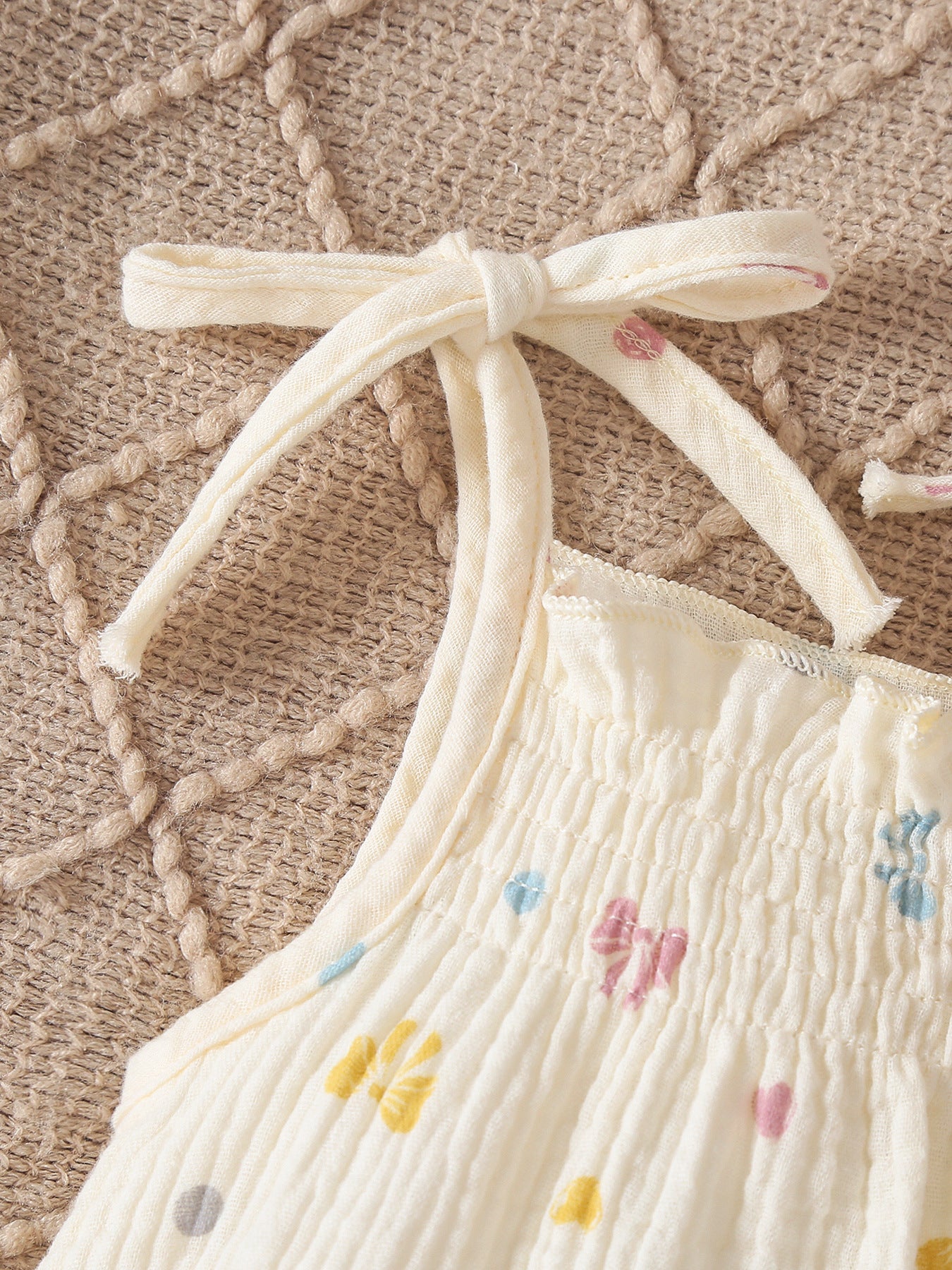 Design Summer Baby Kids Girls Sleeveless Hearts Pattern Bodysuit with Hat