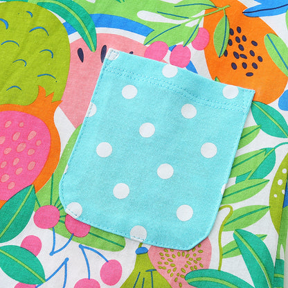 Summer New Arrival Girls’ Tropical Fruits Pattern Print Short Sleeves Dress