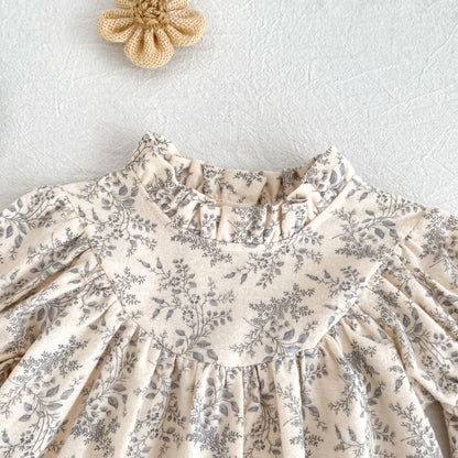 MyKids-USA® Autumn Vintage Floral Baby Kids Girls Princess Long Sleeves Bodysuit