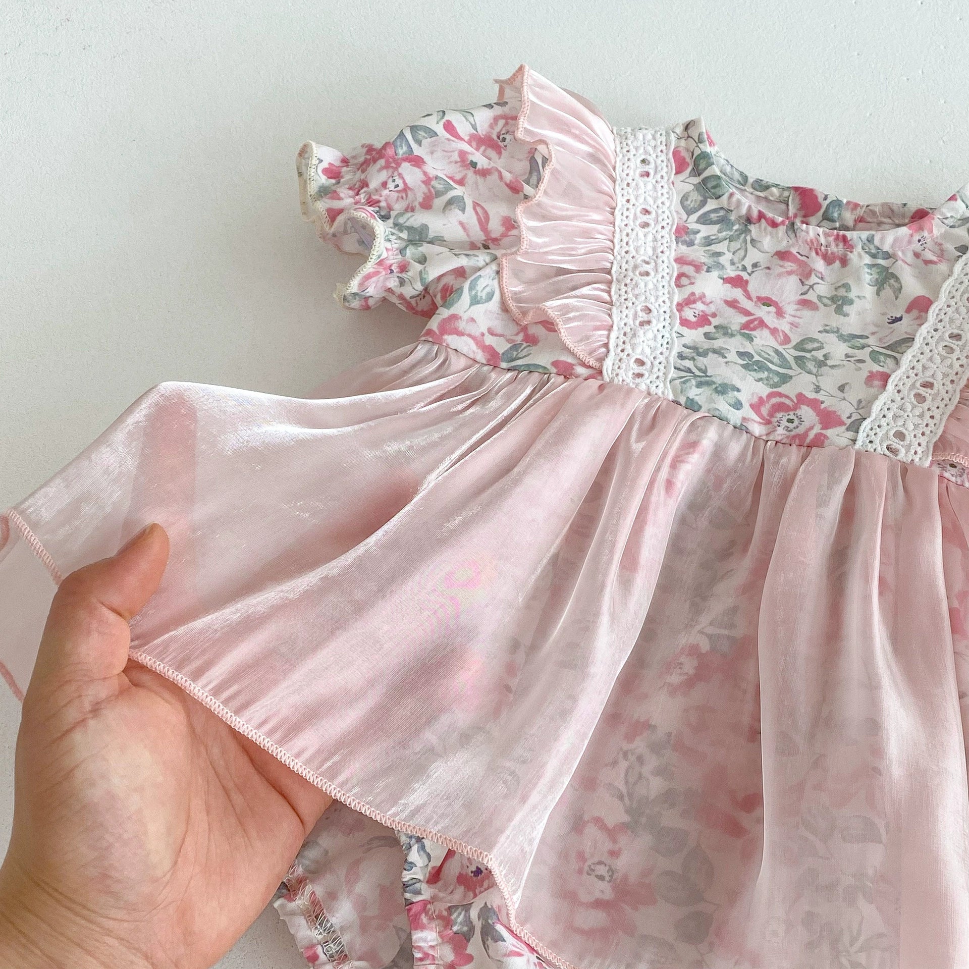 Summer Arrival Baby Girls Color Patchwork Floral Short Sleeves Tulle bodysuit Dress, MyKids-USA®, Baby & Toddler Dresses, MyKids-USA -  -  -  -  -  -  - .
