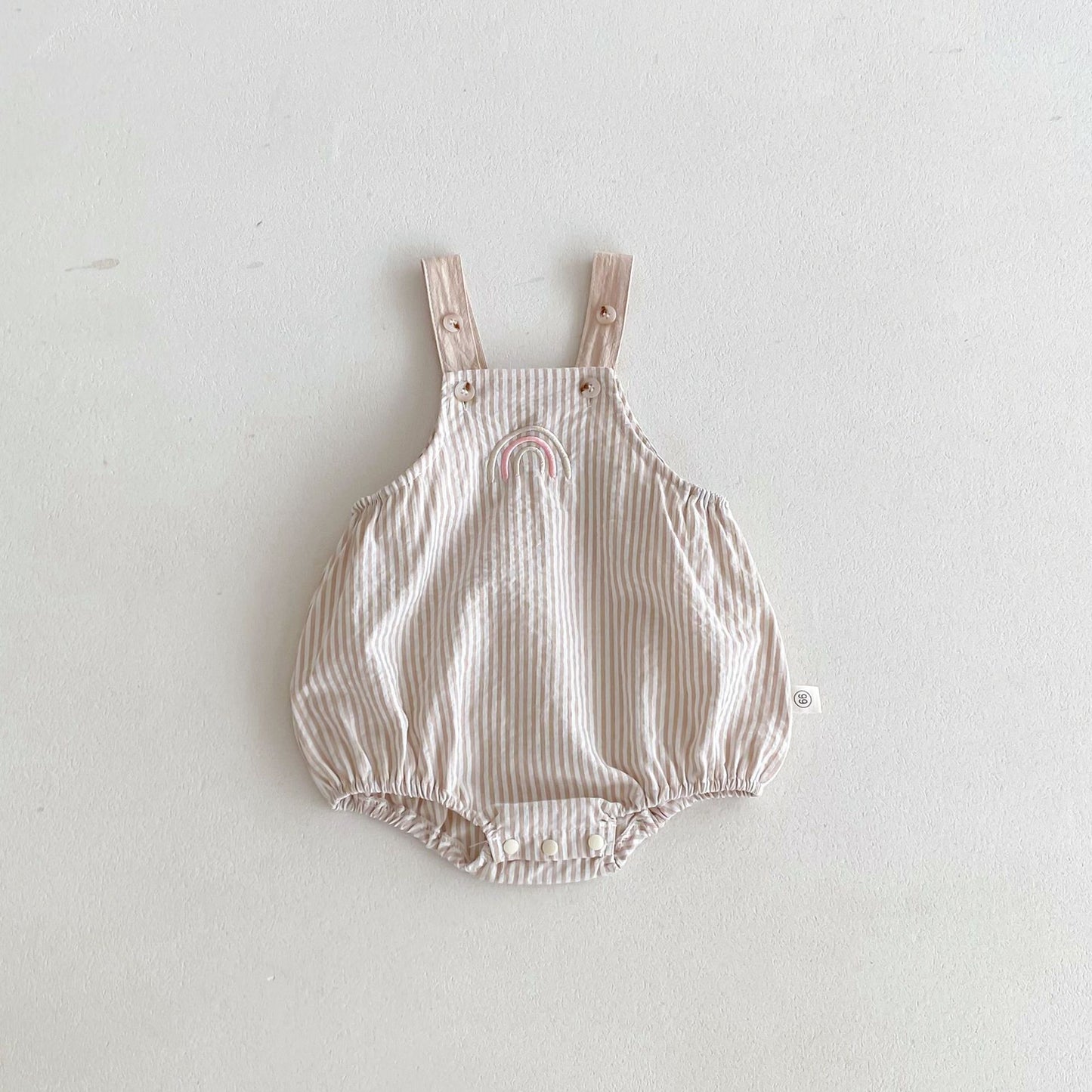 Summer Hot Selling Baby Kids Unisex Sleeveless Rainbow Embroidered Strap Overalls and Striped T-Shirt Clothing Set, MyKids-USA®, Baby & Toddler Outfits, MyKids-USA -  -  -  -  -  -  - 