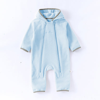 Winter Arrival Baby Unisex Long Sleeves Solid Color Letters Pattern Zip-up Rompers, MyKids-USA®, Baby One-Pieces, MyKids-USA - Size/Age - 66 (3-6M) - Color - Blue -  -  - TR2509182221-B