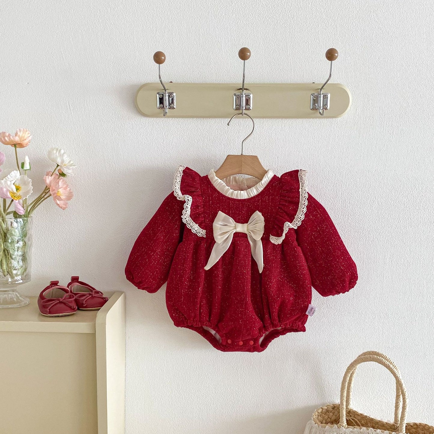 Autumn and Winter Arrival Baby Girls Long Sleeves Butterfly-bow Decorated Bodysuit, MyKids-USA®, Baby One-Pieces, MyKids-USA -  -  -  -  -  -  - .