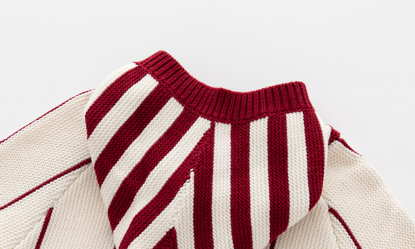 Baby Christmas Style Contrast Design Knitwear