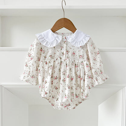 Spring Baby Girls French-style Floral Long-sleeved Onesies and Dress – Princess Sister Matching Set, MyKids-USA®, Baby & Toddler Outfits, MyKids-USA - Size/Age - 66 (3-6M) - Color - Pink -  -  - TR2412281453-B