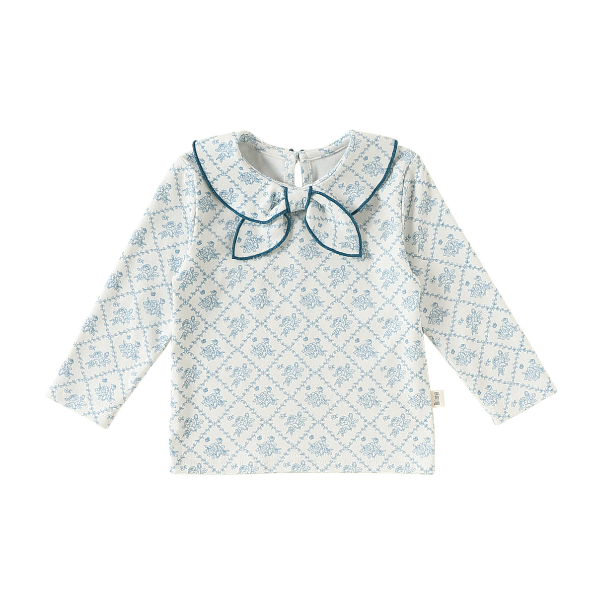 MyKids-USA® Autumn Arrival Baby Kids Girls Long Sleeves Flowers Pattern Navy Collar Top