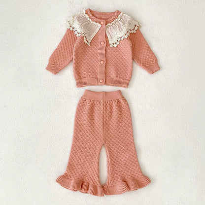 Arrival Autumn Baby Girls Long Sleeves Color Patchwork Geometric Jacquard Pattern Knitted Top Cardigan and Long Trousers Clothing Set, MyKids-USA®, Baby & Toddler Outfits, MyKids-USA - Size/Age - 66 (3-6M) - Color - Pink -  -  - TR2507142124-B
