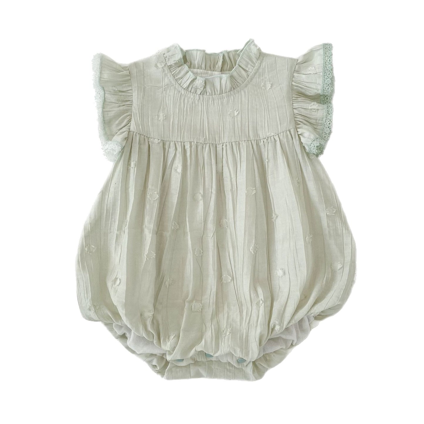 Summer Arrival Baby Girls Fly Sleeves Solid Color Bodysuit, MyKids-USA®, Bodysuits, MyKids-USA - Size/Age - 66 (3-6M) - Color - Light Green -  -  - TR2605022258-A.