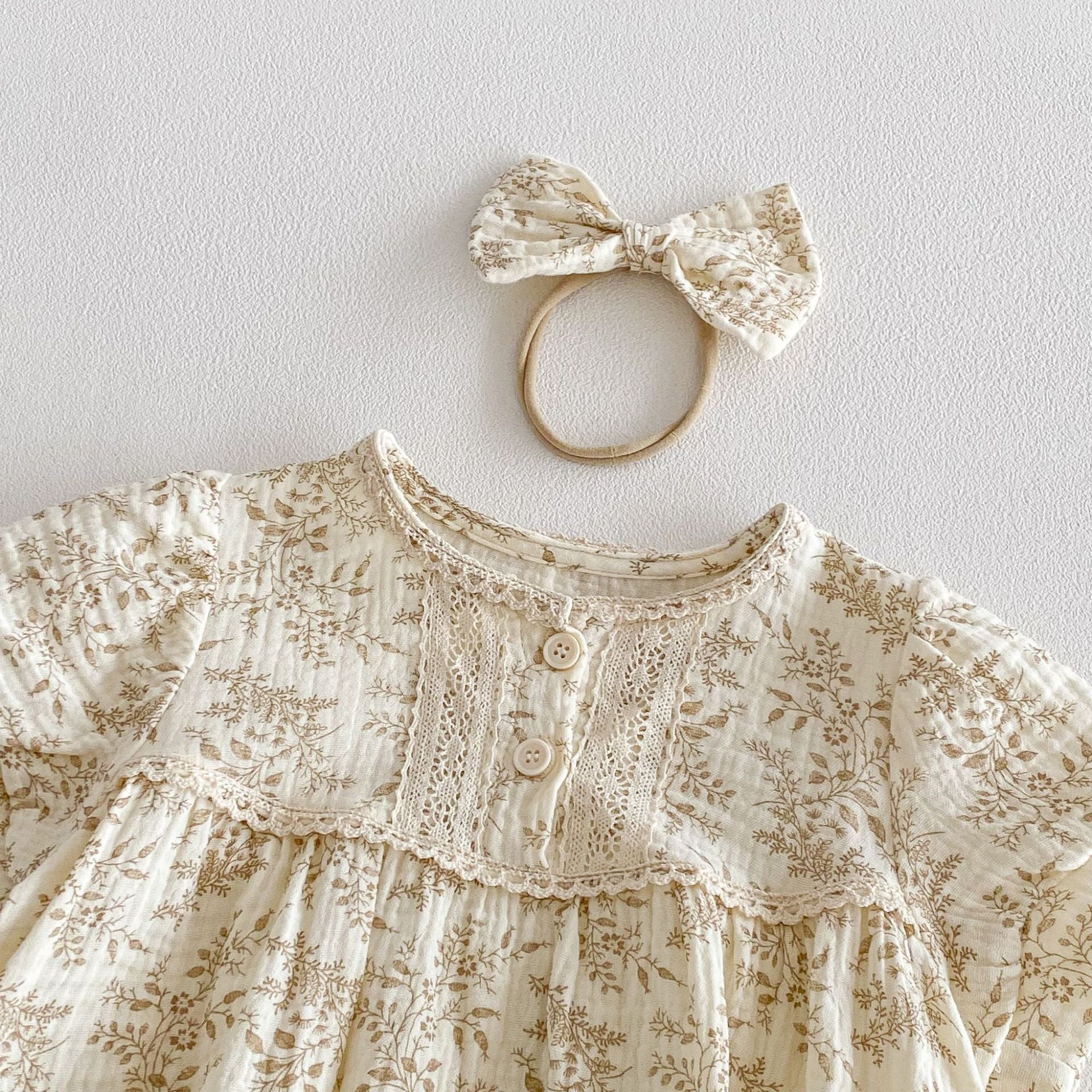 Summer Arrival Baby Girls Short Sleeves Vintage Floral Bodysuit, MyKids-USA®, Bodysuits, MyKids-USA -  -  -  -  -  -  - .