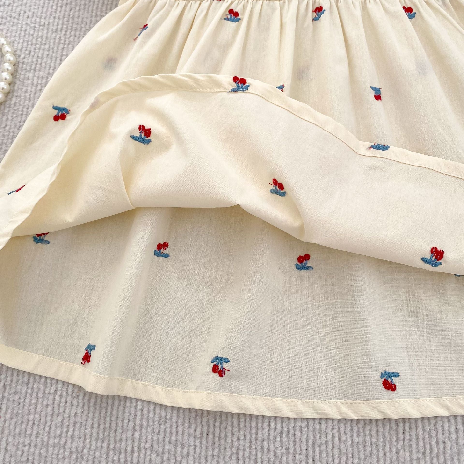 Summer Girls Cherry Pattern Lace Trim Short Sleeves Onesies and Dress – Princess Sister Matching Set, MyKids-USA®, Baby & Children's Outfits, MyKids-USA -  -  -  -  -  -  - .
